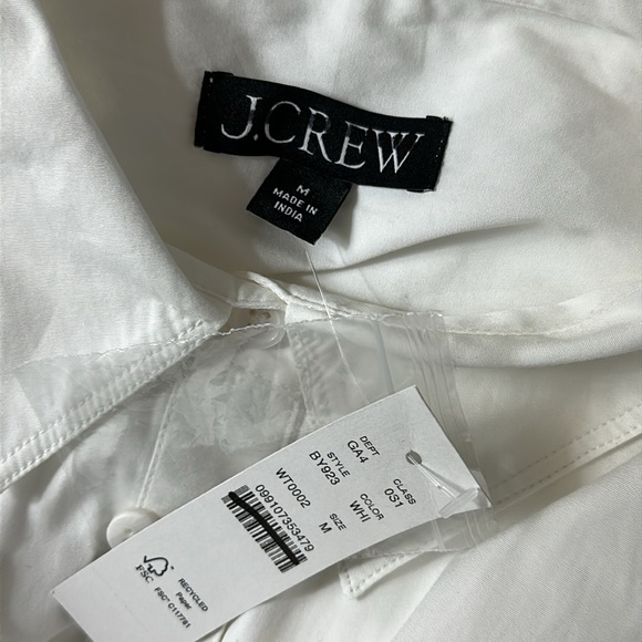 J.Crew Ruffle-hem shirtdress in white cotton poplin - Picture 9 of 10